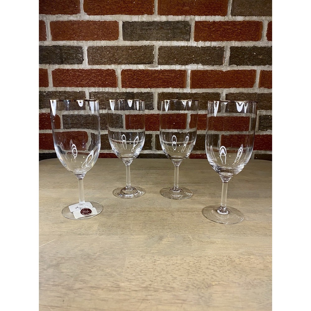 LENOX McKINLEY ICED TEA GLASSES , 7 5/8" 7.5 oz, Cut Lead Crystal, 22K Trim, 4